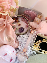 Load image into Gallery viewer, Well Loved Spa 10 piece Gift Set: 18k Gold Bracelet, Luxury Spa Gift Box, Gift for Mom, Anniversary, Luxury Gift Set, Bridal Giftbox, Wife