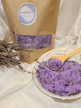 Load image into Gallery viewer, All Natural Lavender Bath Salts and Soy Crystal Candle: Bath Confetti, Relaxation Bath Salts
