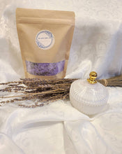 Load image into Gallery viewer, All Natural Lavender Bath Salts and Soy Crystal Candle: Bath Confetti, Relaxation Bath Salts